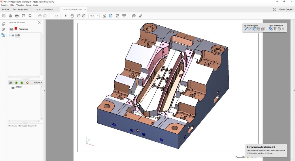 cimatron PDF 3D Placa Macho Inferior